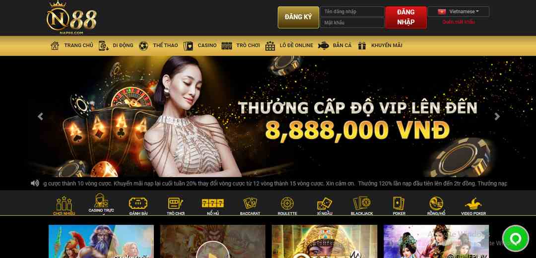 Đến với Nap88 anh em sẽ thỏa sức tham gia các tựa game cá cược